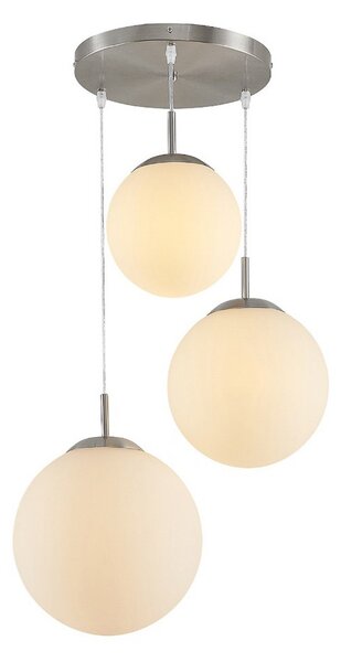 Lampada a sospensione Lindby, Heleska, dimmerabile, Bianco, Soggiorno, Vetro, Moderno