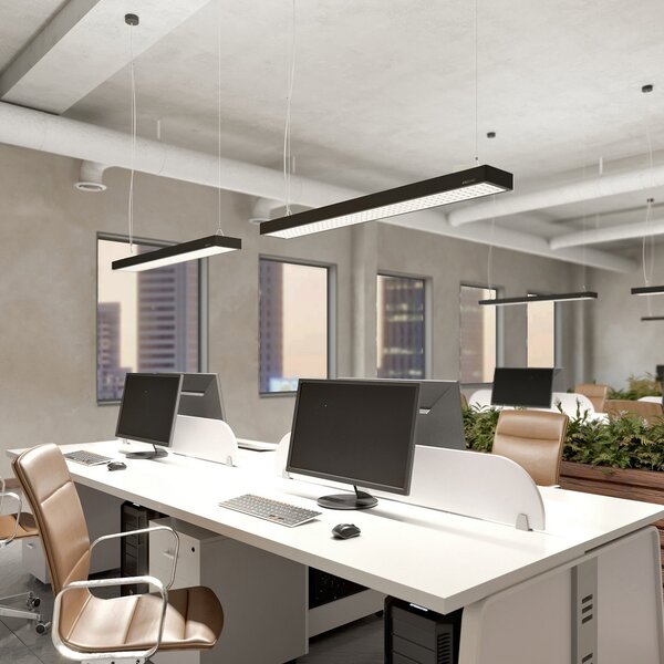 Lampada a sospensione Arcchio, Susi, dimmerabile, Nero, Studio / Ufficio, Alluminio, Moderno