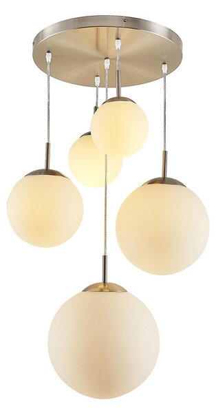 Lampada a sospensione Lindby, Heleska, dimmerabile, Grigio, Soggiorno, Metallo, Moderno
