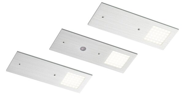 Nortra Lampada LED per mobili, set da 3, colore alluminio Arcchio, Nortra, dimmerabile, Metallizzato, Soggiorno, Metallo, Moderno