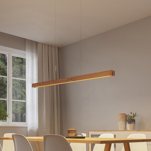 Lampada a sospensione Lindby, Alimara, dimmerabile, Legno, Soggiorno, Legno, Moderno