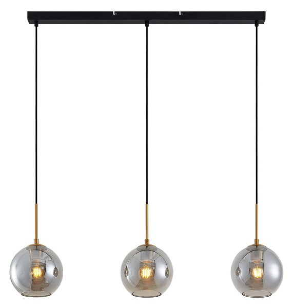 Lampada a sospensione Lindby, Hiwana, dimmerabile, Grigio, Soggiorno, Vetro, Moderno
