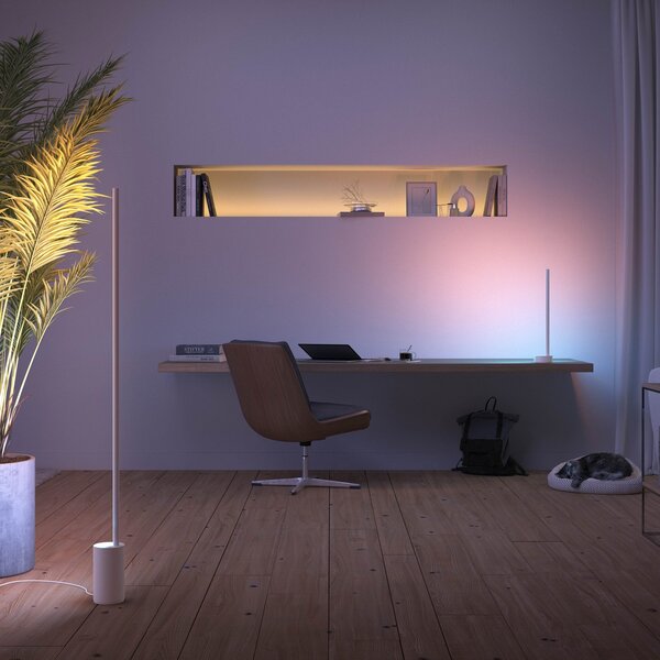 Lampada da terra Philips Hue, Philips Hue Gradient Signe, dimmerabile, Bianco, Soggiorno, Metallo