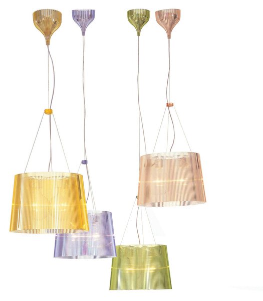 Lampada a sospensione Kartell, Gé, Rosa / Rosé, Soggiorno, Plastica, Design