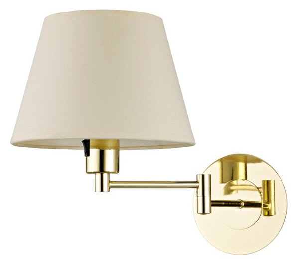 Applique da parete Lindby, POLA, Dorato / Ottone, Soggiorno, Tessuto / Tessile, Moderno