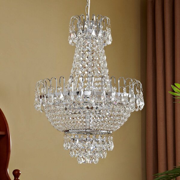 Lampadari Lindby, Casparia, dimmerabile, Trasparente, Soggiorno, Cristallo, Antico