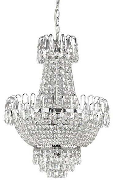 Lampadari Lindby, Casparia, dimmerabile, Trasparente, Soggiorno, Cristallo, Antico
