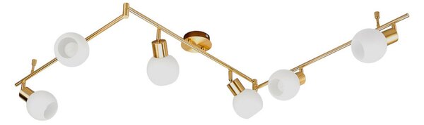 Plafoniera Lindby, ELAINA, dimmerabile, Dorato / Ottone, Soggiorno, Metallo, Moderno