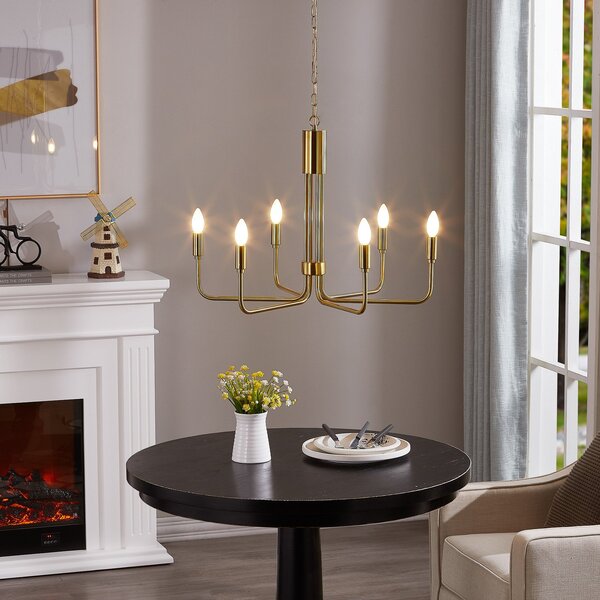 Lampadari Lindby, Elanova, dimmerabile, Dorato / Ottone, Soggiorno, Metallo, Antico