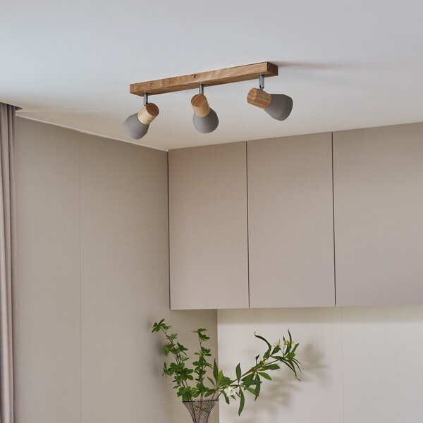 Plafoniera Lindby, Filiz, dimmerabile, Grigio, Camera da letto, Cemento, Scandinavo