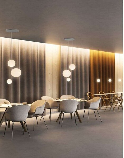 Lampada a sospensione Lodes, dimmerabile, Bianco, Sala da pranzo, Vetro