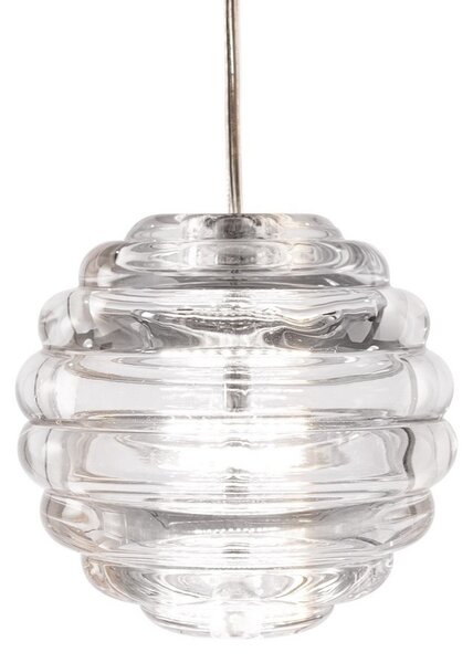 Lampada a sospensione Tom Dixon, Press Sphere, dimmerabile, Trasparente, Soggiorno, Vetro, Design