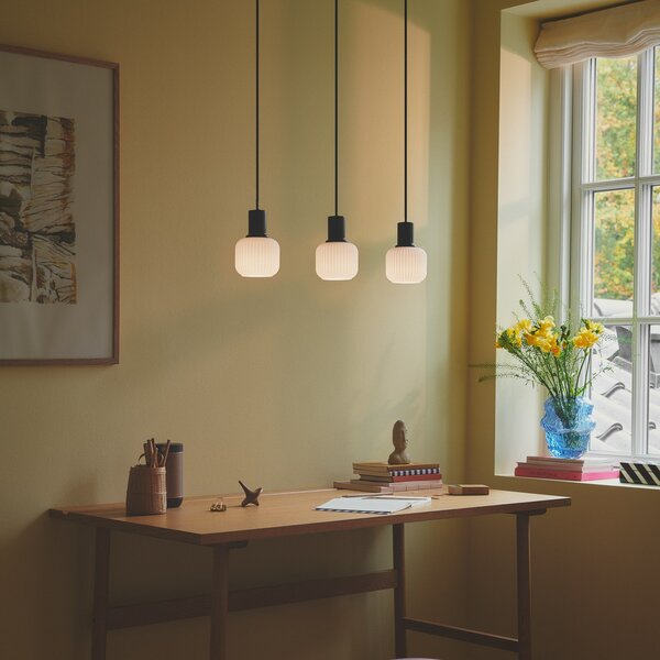 Lampada a sospensione Nordlux, Milford Mini, dimmerabile, Nero, Sala da pranzo, Metallo