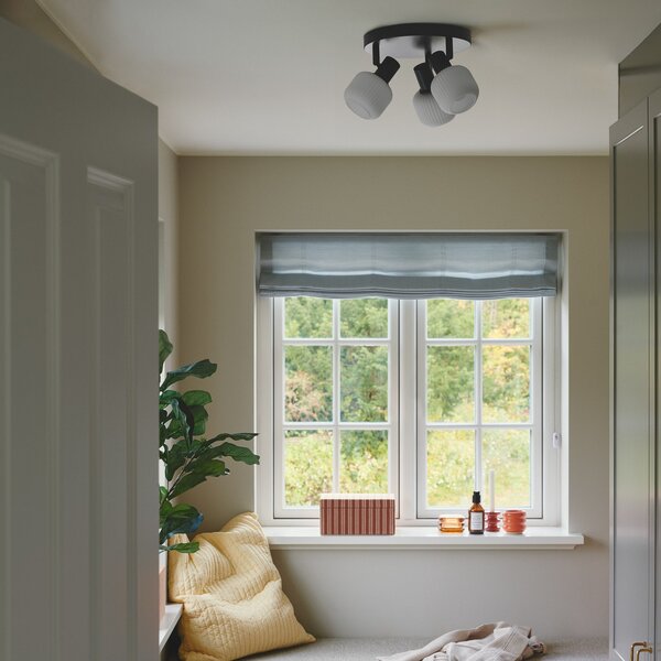 Plafoniera Nordlux, Milford Mini, dimmerabile, Nero, Soggiorno, Metallo