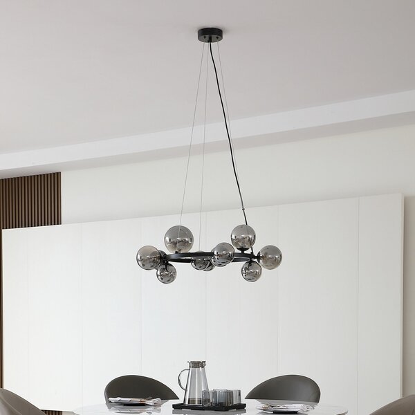 Lampada a sospensione Lucande, Naelen, dimmerabile, Grigio, Cucina, Metallo, Moderno
