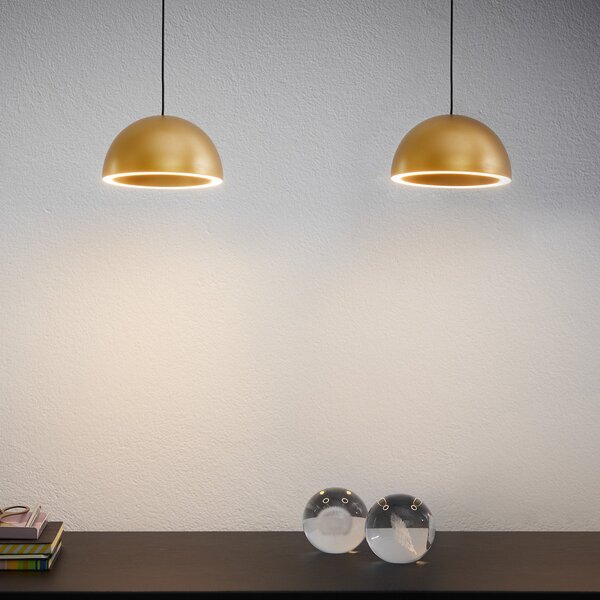 Lampada a sospensione LOOM DESIGN, Curve, dimmerabile, Dorato / Ottone, Soggiorno, Alluminio, Moderno