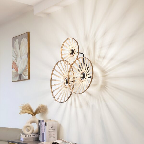 Applique da parete Lindby, Evandor, dimmerabile, Legno, Soggiorno, Metallo