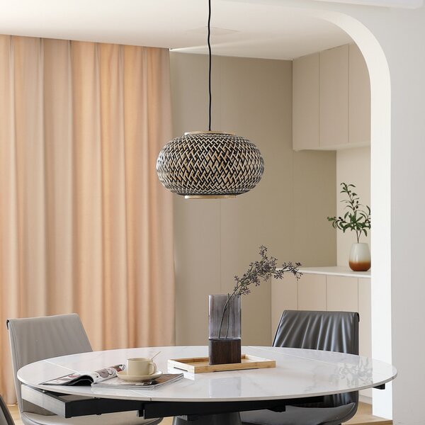 Lampada a sospensione Lindby, Nerys, dimmerabile, Legno, Soggiorno, Legno