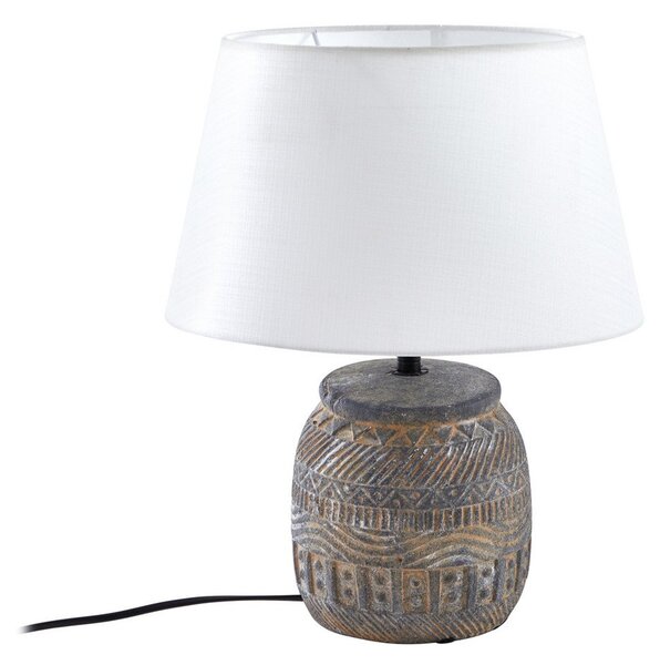 Lampade da tavolo Lindby, Aelith, Grigio, Soggiorno, Tessuto / Tessile, Campagna / rustico