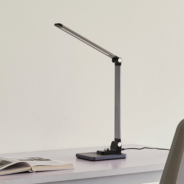 Lampade da tavolo Lindby, Valtaris, dimmerabile, Metallizzato, Studio / Ufficio, Plastica, Moderno