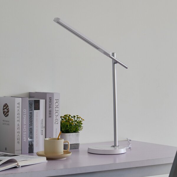 Lampade da tavolo Lindby, Valtorin, dimmerabile, Bianco, Studio / Ufficio, Plastica, Moderno
