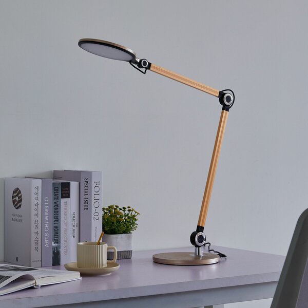 Lampade da tavolo Lindby, Nyxaris, dimmerabile, Dorato / Ottone, Studio / Ufficio, Plastica, Moderno