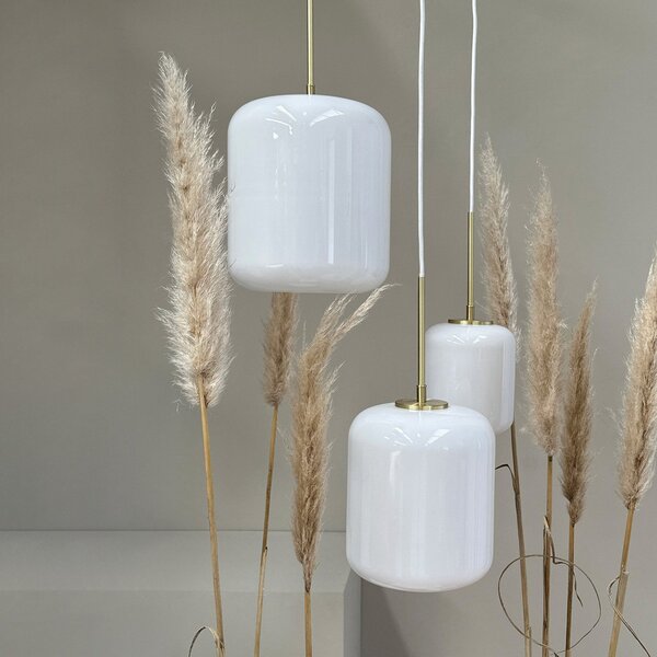 Lampada a sospensione Dyberg Larsen, Silvia, dimmerabile, Bianco, Soggiorno, Vetro, Design