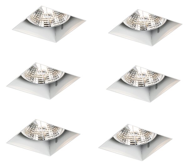 Set di 6 faretti incasso bianchi GU10 70mm senza cornice - Oneon