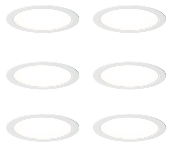 Set di 6 faretti da incasso bianchi 14,5 cm con LED regolabile in Kelvin con interruttore DIP - Stephanie