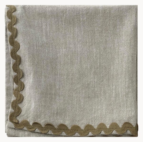 Set di 4 tovaglioli in cotone Ramona Uni Zigzag