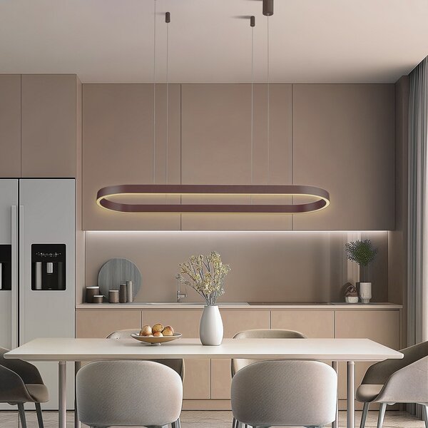 Lampada a sospensione Lucande, Melinay, dimmerabile, Marrone / Ruggine, Cucina, Alluminio, Moderno