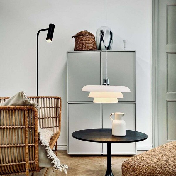 Lampada a sospensione Dyberg Larsen, Ava, dimmerabile, Bianco, Soggiorno, Vetro, Moderno