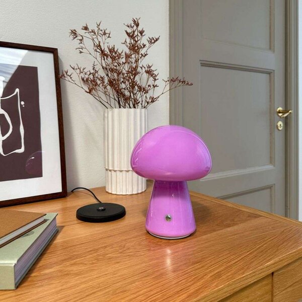 Lampade da tavolo Dyberg Larsen, Morkel Mushroom, dimmerabile, Viola, Soggiorno, Vetro, Scandinavo