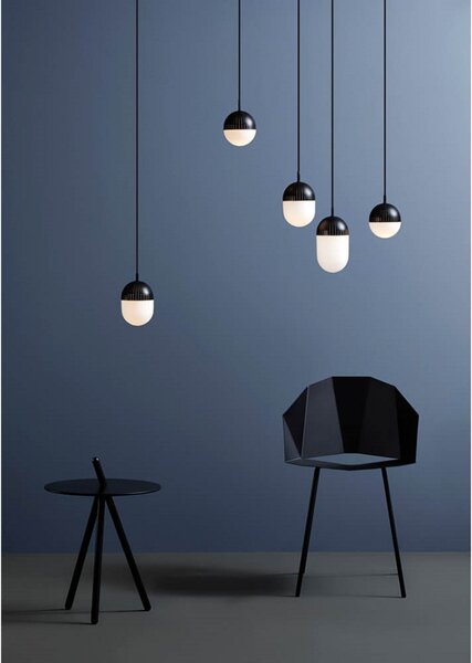 Lampada a sospensione Woud, Nero, Soggiorno, Metallo