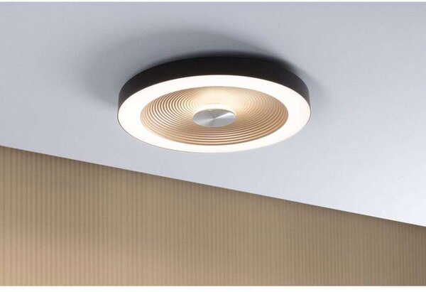 Plafoniera LED Volea, Ø40 cm, IP44, nero/oro - Paulmann