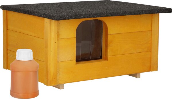 Springos® Casetta in legno per cani 54x39x30 Cm Casetta per cani resistente alle intemperie Cuccia per cani Grotta per gatti - Giallo