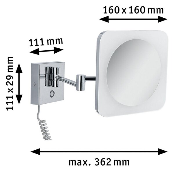 Applique da parete Paulmann, Jora, Metallizzato, Bagno, Metallo, Moderno