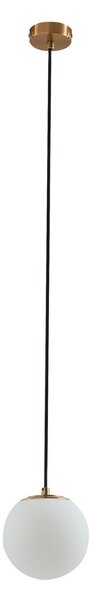 Lampada a sospensione Lucande, Bidolo, dimmerabile, Dorato / Ottone, Bagno, Vetro