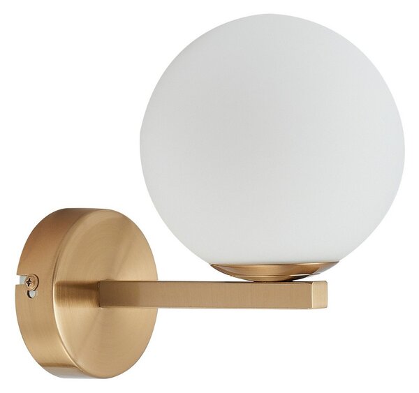 Applique da parete Lucande, Bidolo, dimmerabile, Dorato / Ottone, Bagno, Vetro
