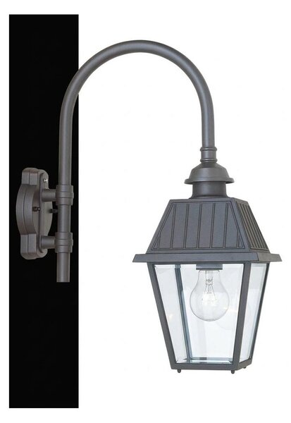 51214 LANTERNA DA PARETE PER ESTERNI IP23 ANTRACITE O NERA DIFFUSORE IN VETRO MADE IN ITALY