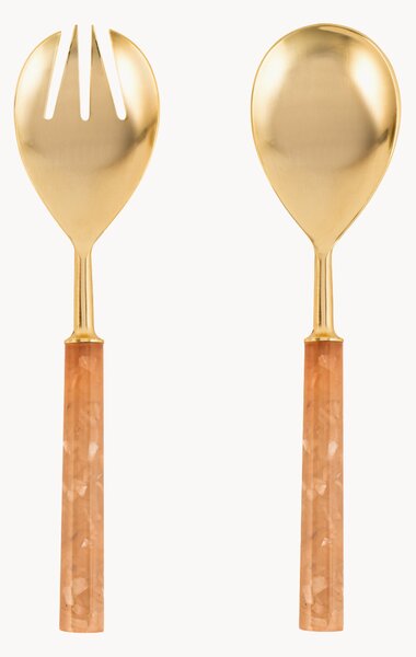 Set di 2 posate da insalata in acciaio inossidabile Speckle