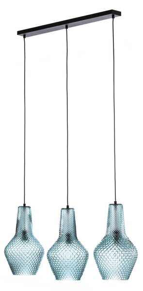 Lampada a sospensione Lindby, Drakar, dimmerabile, Blu, Cucina, Vetro, Vintage