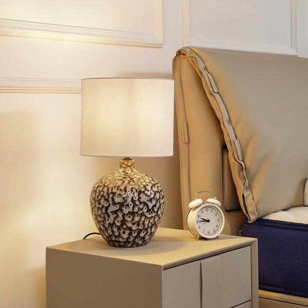 Lampade da tavolo Lindby, Thalassia, Grigio, Soggiorno, Ceramica, Campagna / rustico