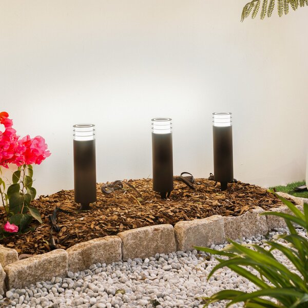 Lampade da esterno Lindby, Kaelo, dimmerabile, Nero, Terrazza, Plastica, Moderno