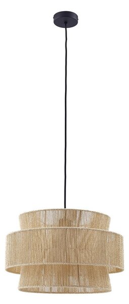 Lampada a sospensione Lindby, Anuva, dimmerabile, Beige, Sala da pranzo, Carta / Cartone, Campagna / rustico