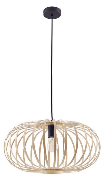 Lampada a sospensione Lindby, Lielle, dimmerabile, Legno, Sala da pranzo, Bambù, Campagna / rustico