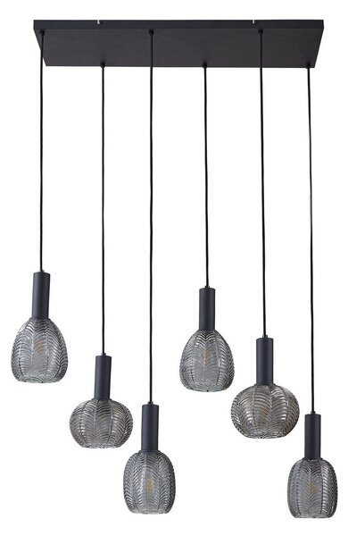 Lampada a sospensione Lindby, Tolli, dimmerabile, Grigio, Soggiorno, Vetro, Moderno