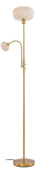 Lampada da terra Lindby, Aliette, Dorato / Ottone, Soggiorno, Vetro, Moderno