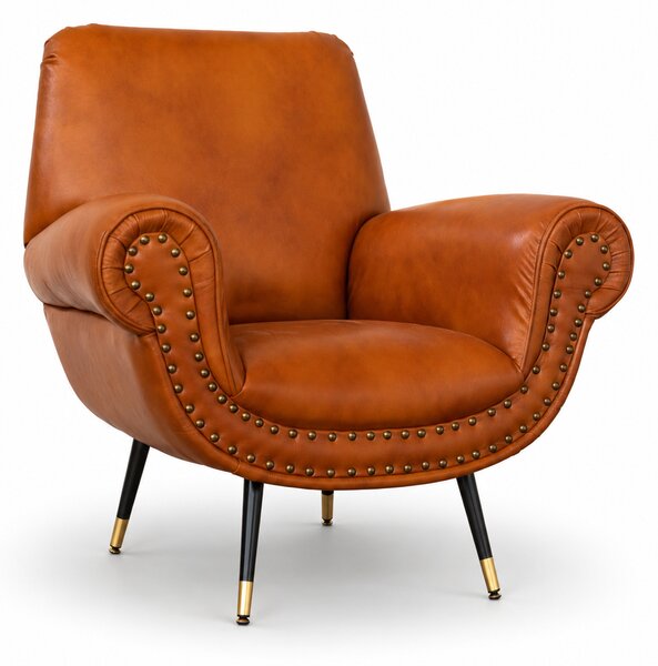 Poltrona Vico Pelle Primo Fiore Premium - Iconica, Finiture di Pregio