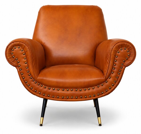 Poltrona Vico Pelle Primo Fiore Premium - Iconica, Finiture di Pregio